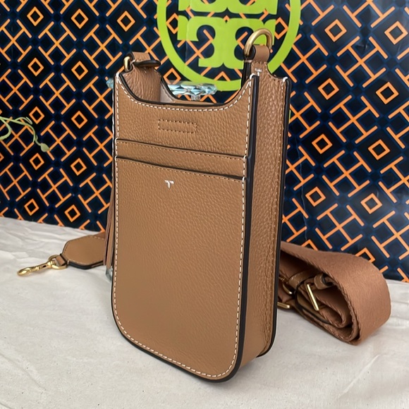 NWT Tory Burch Thea Cellphone Smartphone Pebble Leather Crossbody Black … - Picture 12 of 16